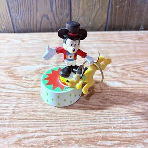 Vintage Disney Schmid Mickey Mouse & Pluto Mickey's Circus Spinning Music Box